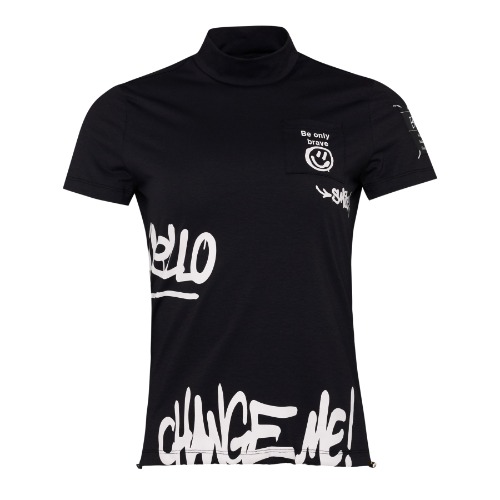[BOB골프/비오비골프]  여성]레터링 프린트 반목 티셔츠 GCM2TS520  - 2색 BLACK  &amp; WHITE
