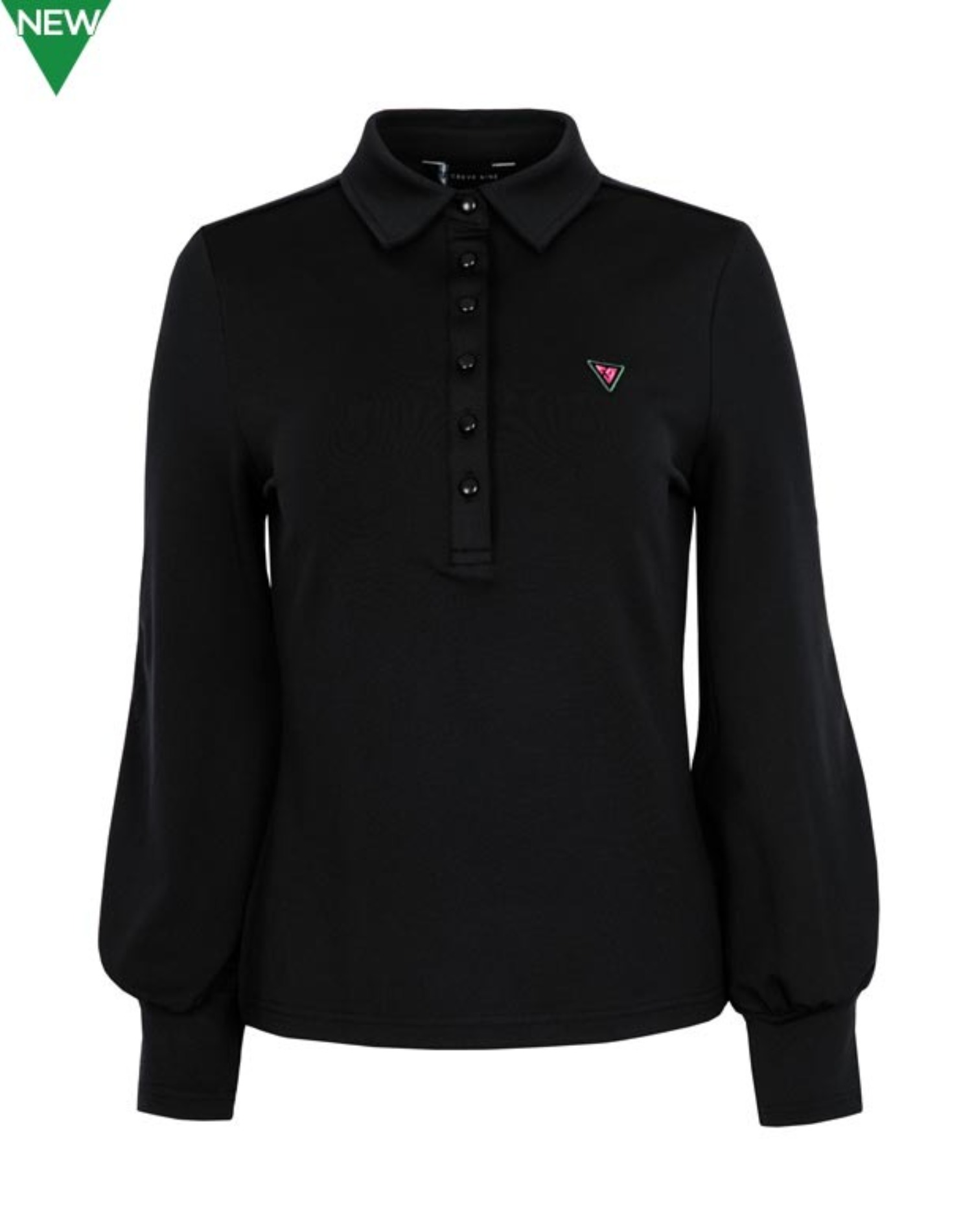 [크리브나인] 여성-  버튼업 폴로 베이직 티셔츠  - 2색 WHITE &amp; BLACK