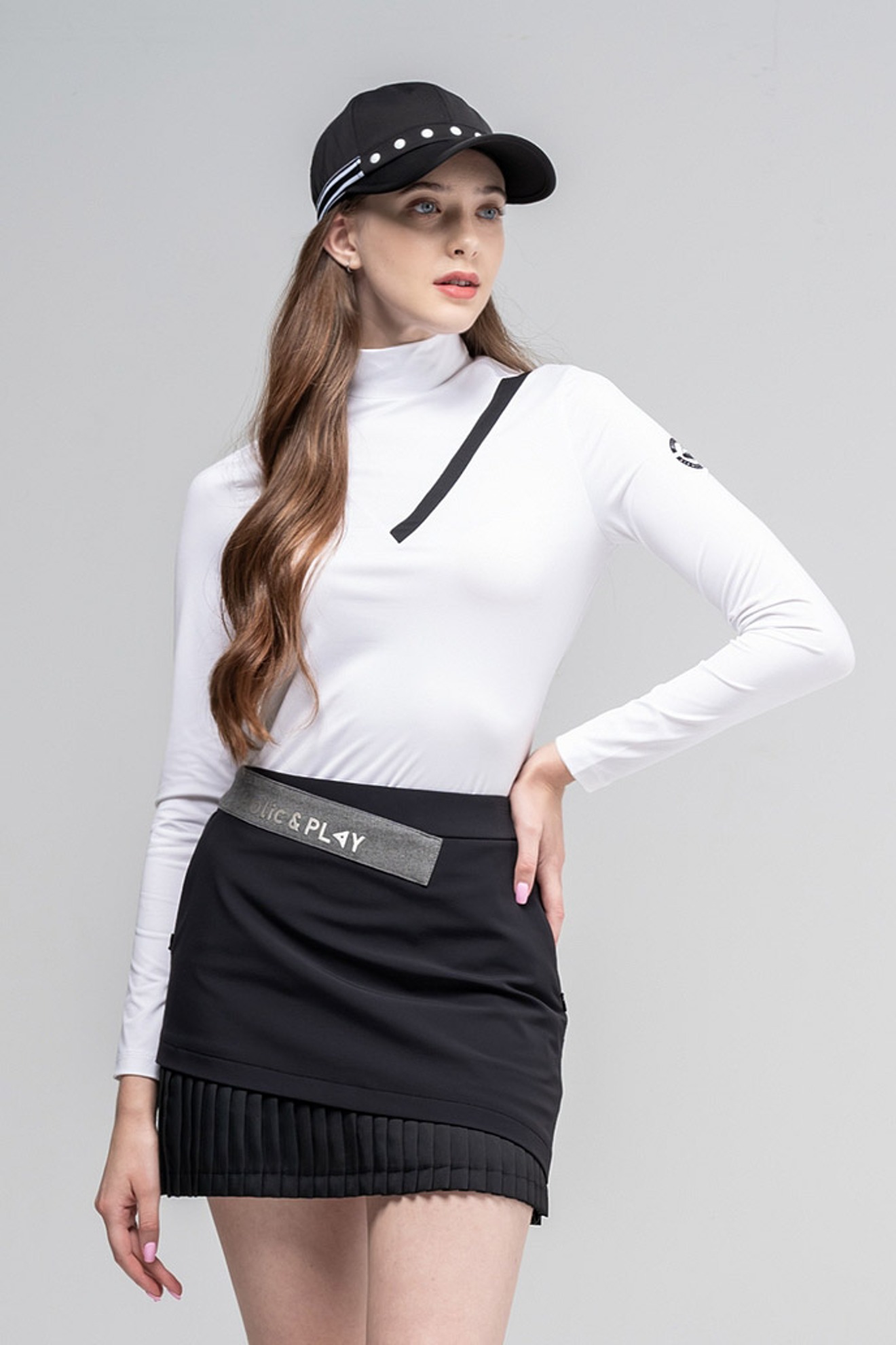 [HOLic]  여성 V포인트 라운드 골프 티셔츠 HA3WTS001 -4색  블랙 화이트 피콕 멜란지그레이